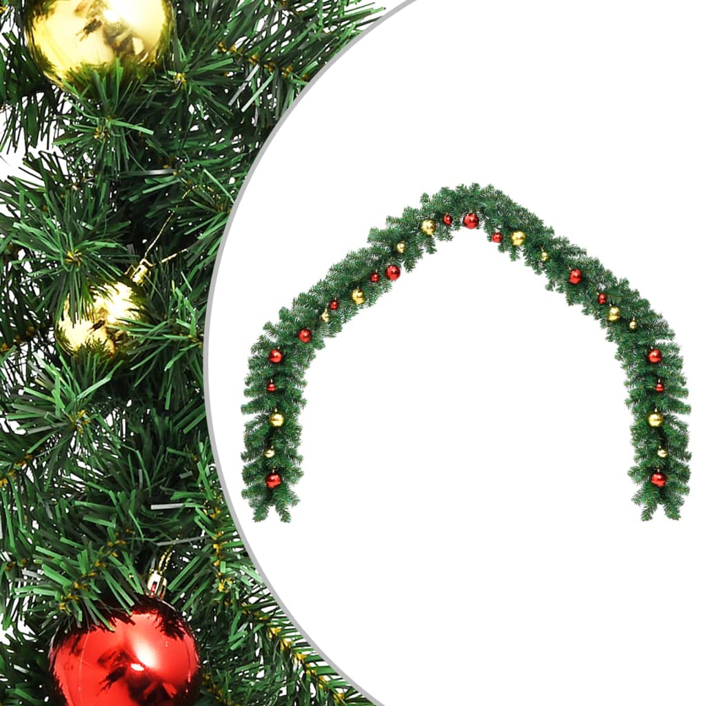 vidaXL Christmas Garland Decorated with Baubles 10 m