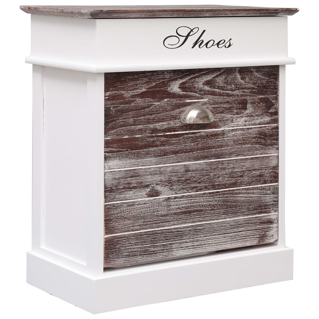 vidaXL Shoe Cabinet Brown 50x28x58 cm Paulownia Wood