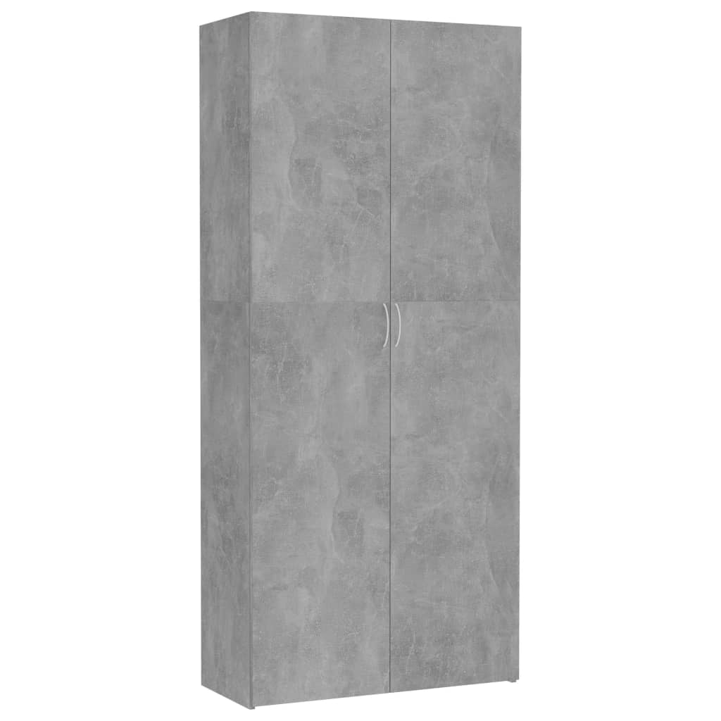 vidaXL Storage Cabinet Concrete Grey 80x35.5x180 cm Engineered Wood