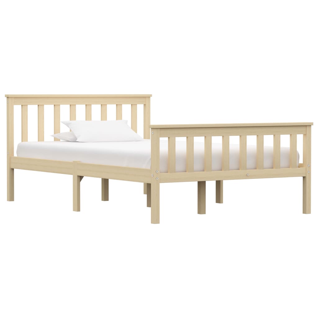 vidaXL Bed Frame Light Wood Solid Pinewood 120x200 cm