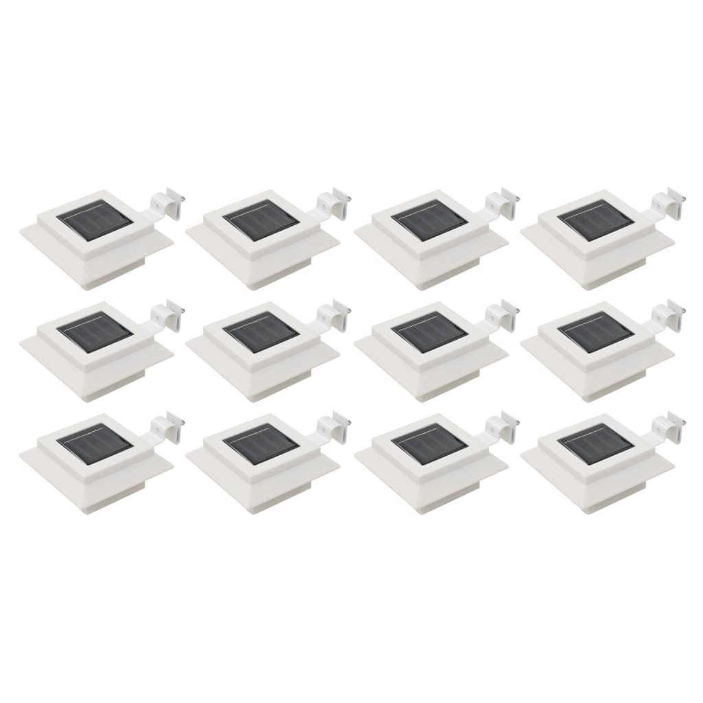 vidaXL Outdoor Solar Lamps 12 pcs LED Square 12 cm White