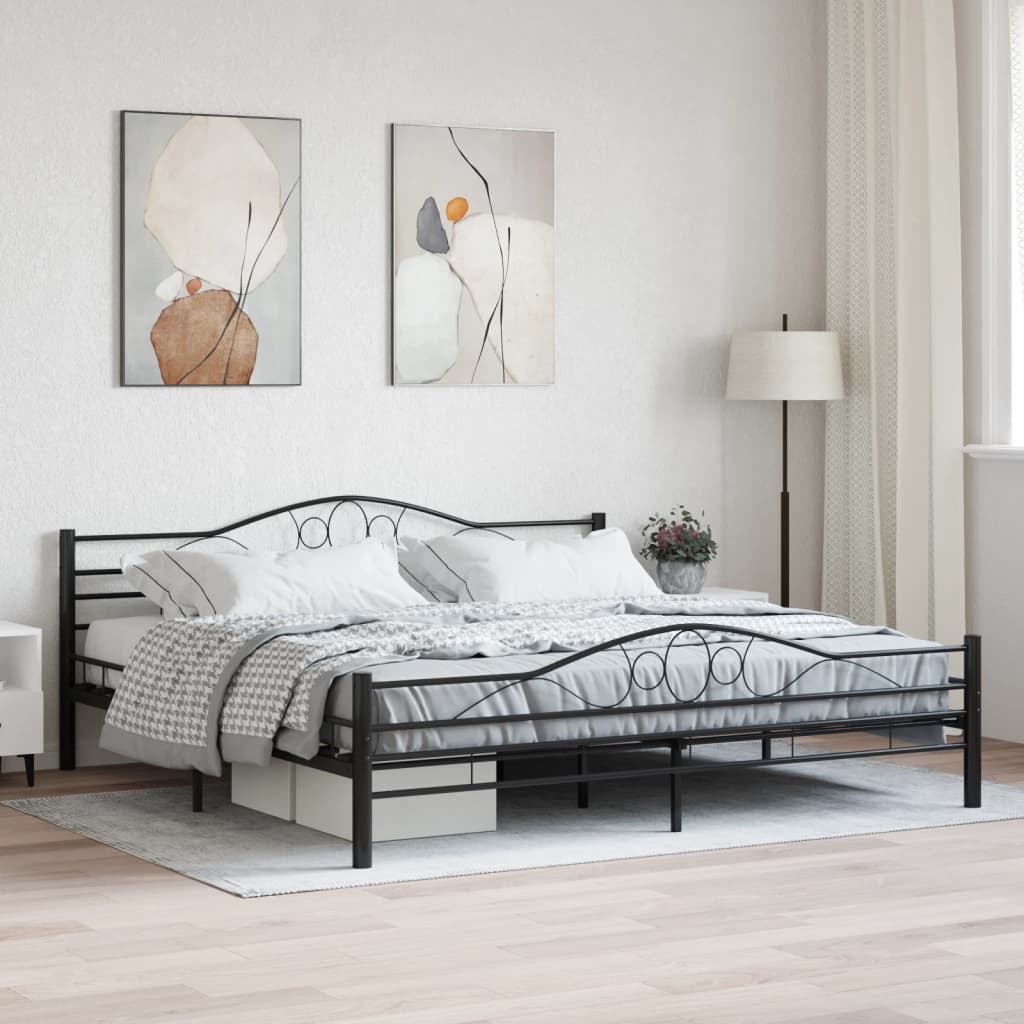 vidaXL Bed Frame Black Steel 200x200 cm