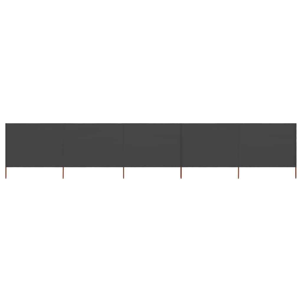 vidaXL 5-panel Wind Screen Fabric 600x80 cm Anthracite