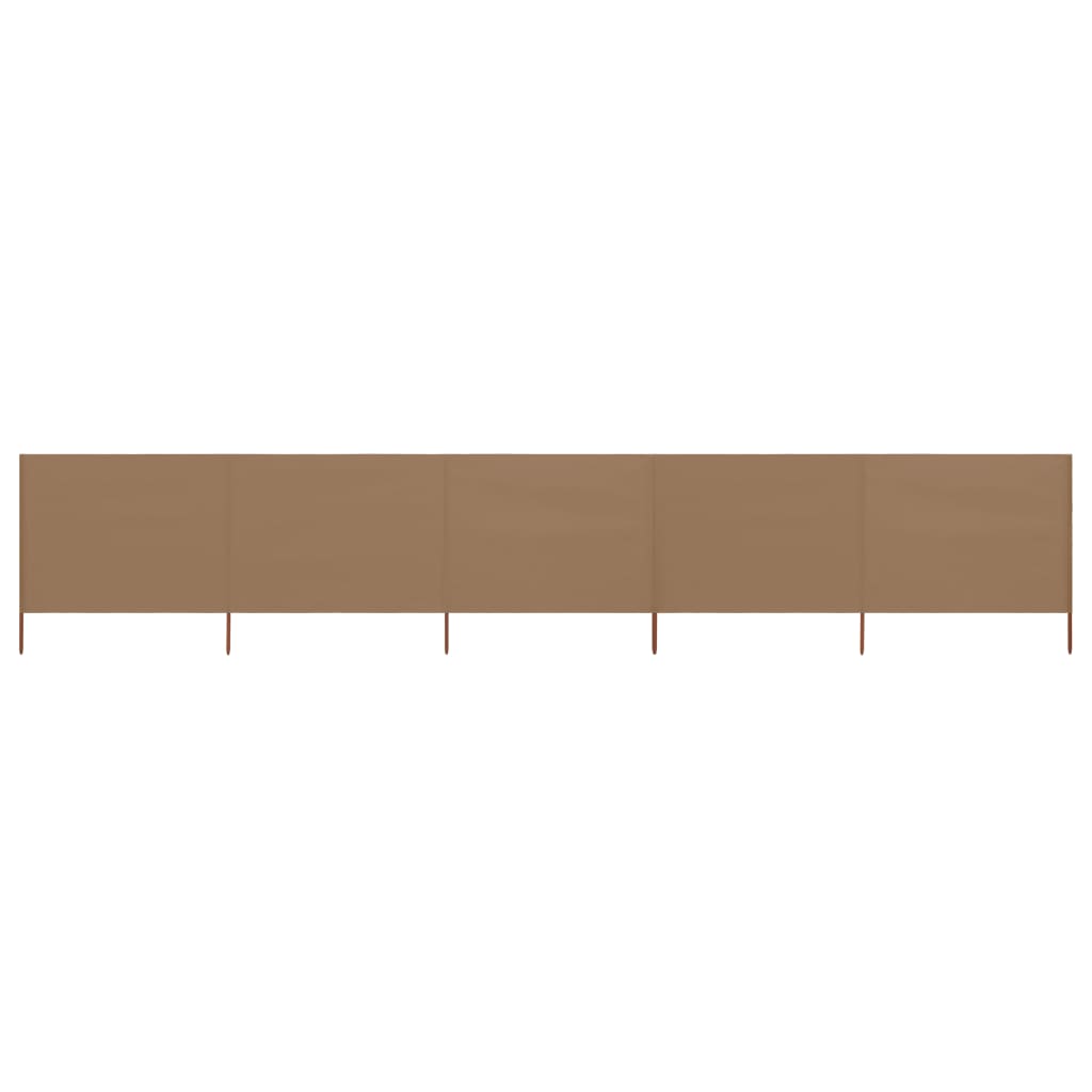 vidaXL 5-panel Wind Screen Fabric 600x120 cm Taupe
