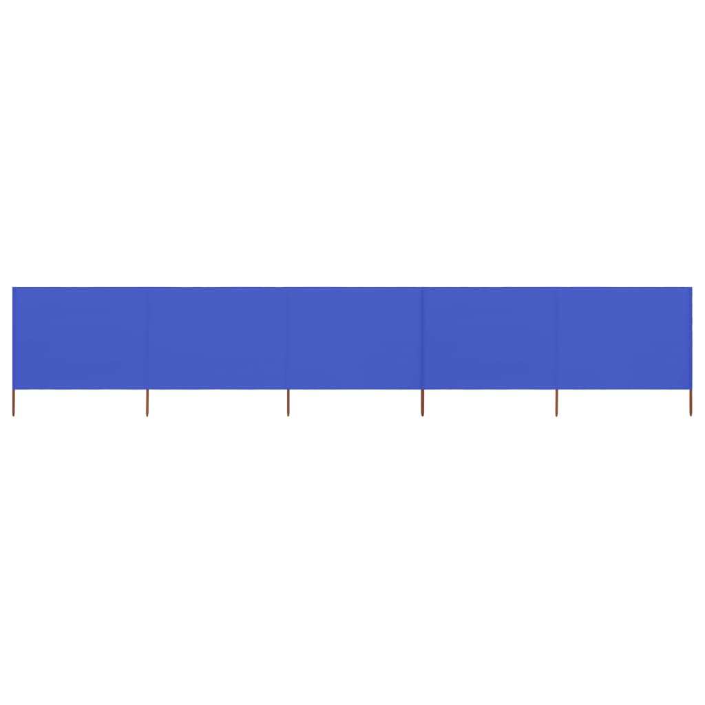 vidaXL 5-panel Wind Screen Fabric 600x160 cm Azure Blue