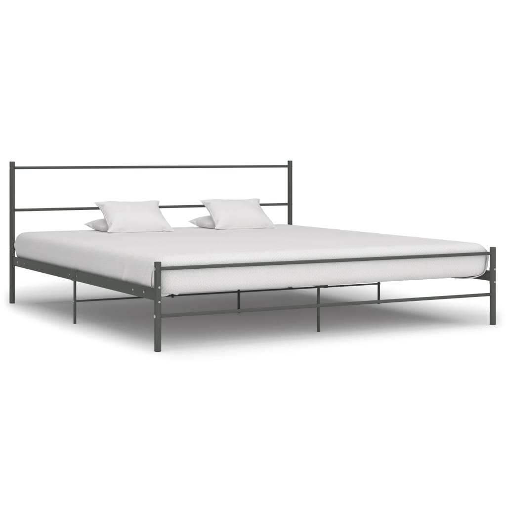 vidaXL Bed Frame Grey Metal 200x200 cm