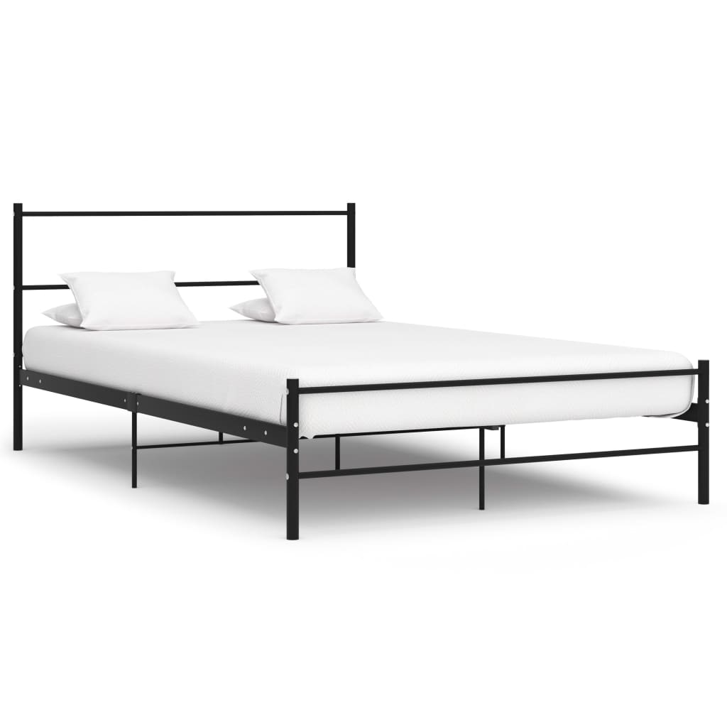 vidaXL Bed Frame Black Metal 140x200 cm