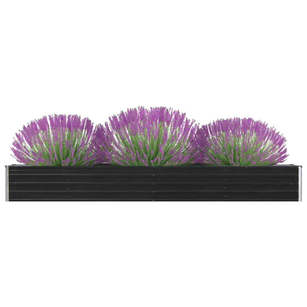 vidaXL Garden Raised Bed Galvanised Steel 320x40x45 cm Anthracite
