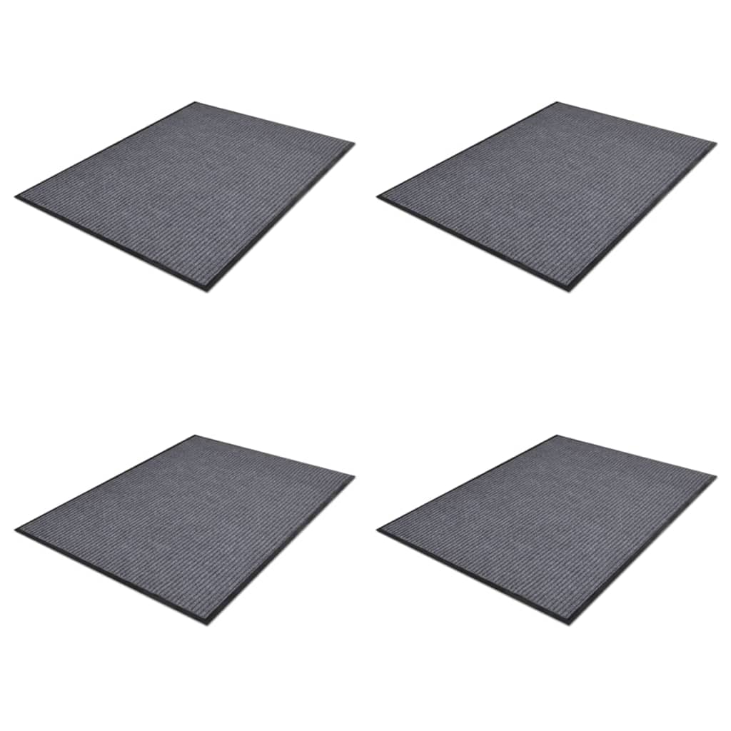 vidaXL PVC Door Mats 4 pcs Grey 90x60 cm
