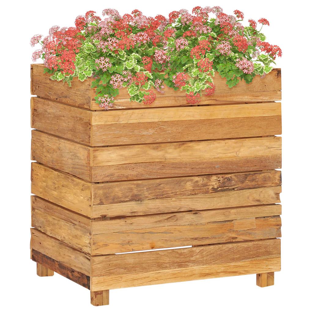 vidaXL Raised Bed 50x40x55 cm Solid Wood Teak and Steel