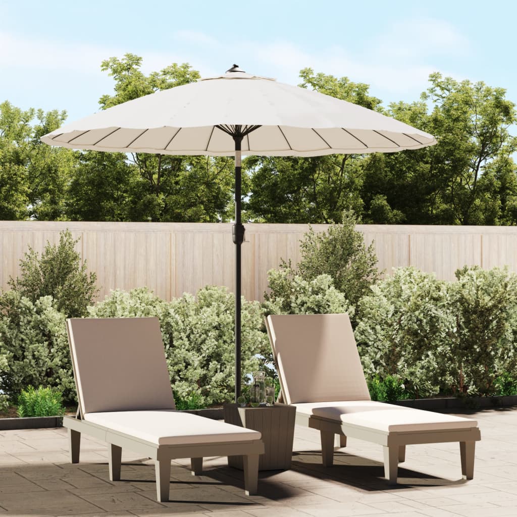 vidaXL Outdoor Parasol with Aluminium Pole 270 cm Sand White