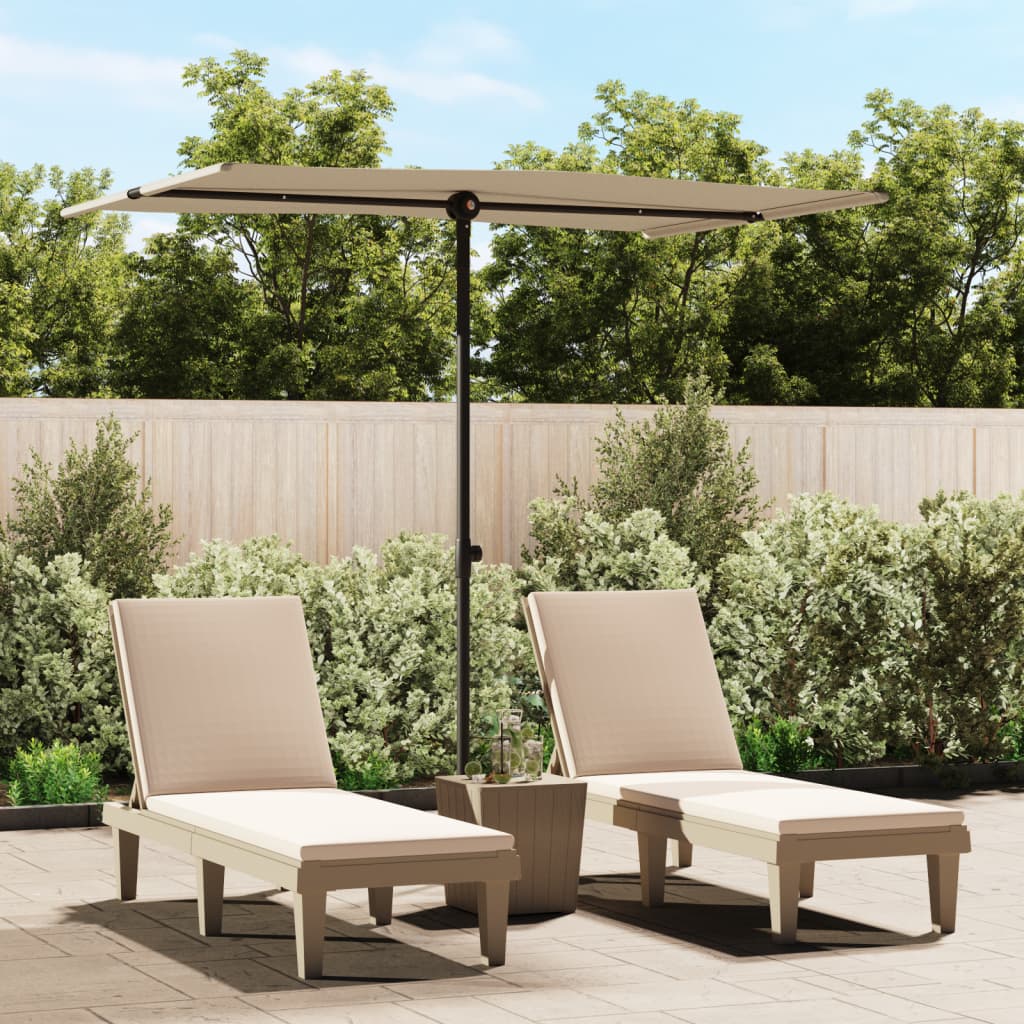 vidaXL Outdoor Parasol with Aluminium Pole 2x1.5 m Taupe