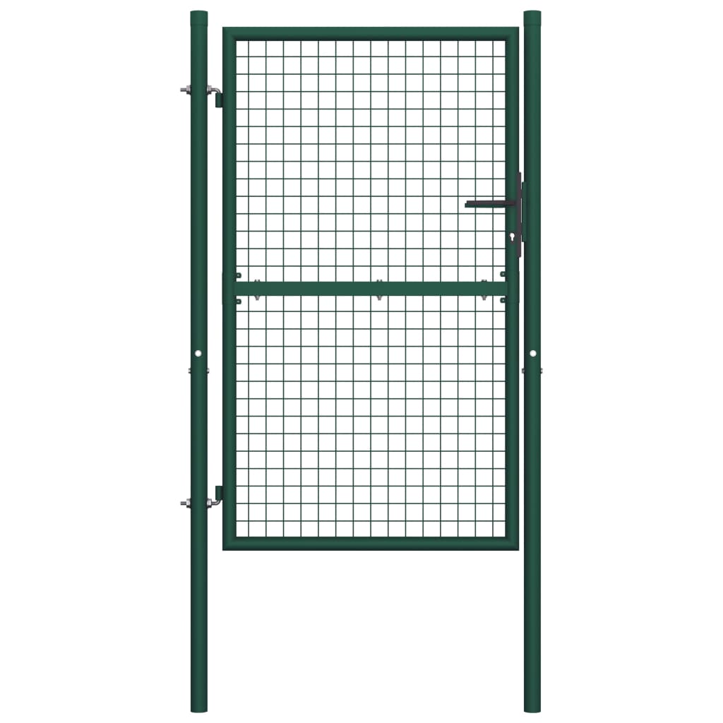 vidaXL Fence Gate Steel 100x200 cm Green