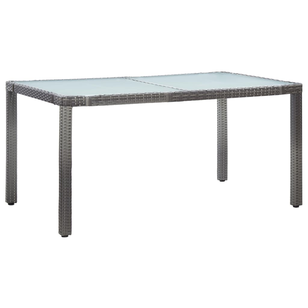 vidaXL Garden Table Grey 150x90x75 cm Poly Rattan