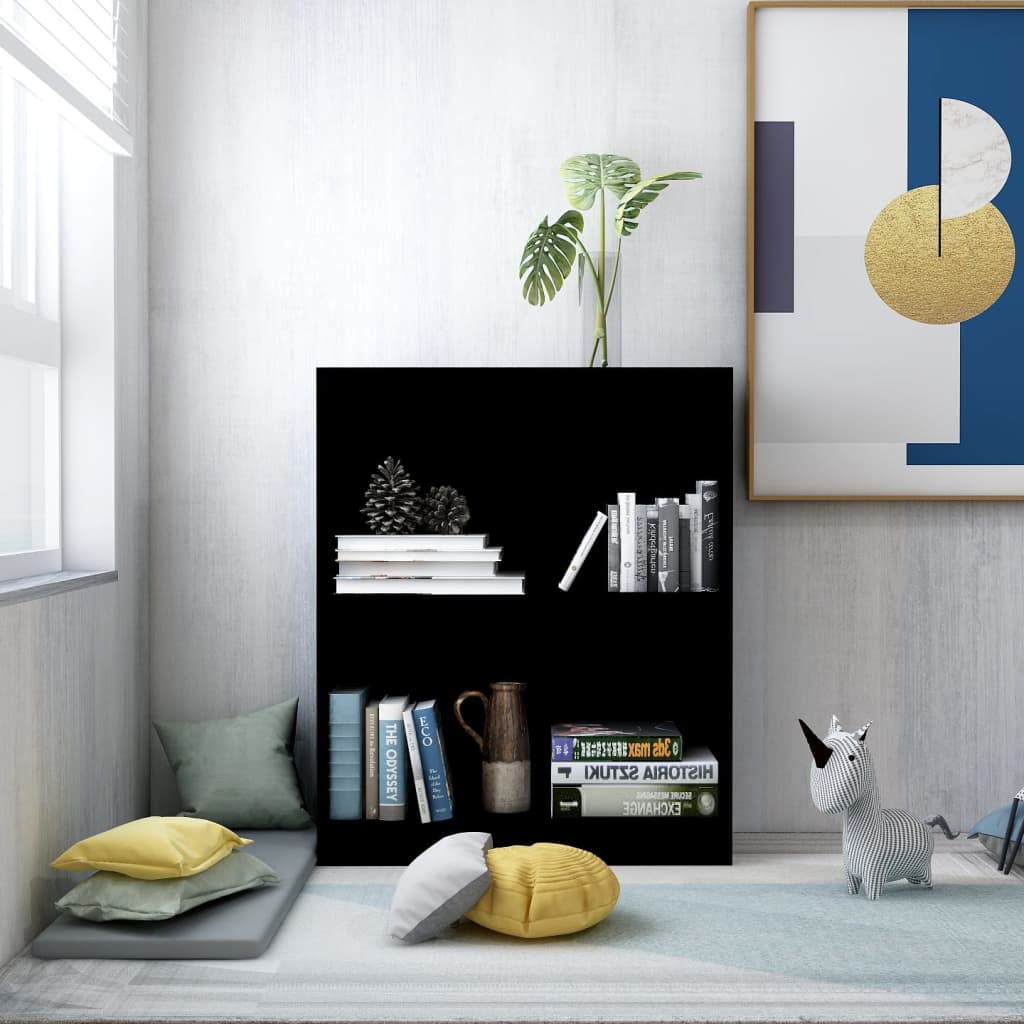 vidaXL Bookshelf Black 60x24x74.5 cm Engineered Wood