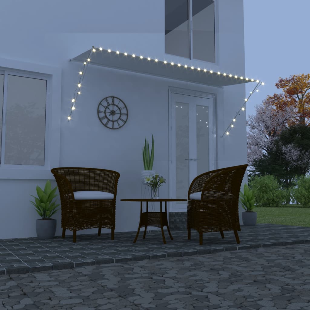 vidaXL Retractable Awning with LED 300x150 cm Cream