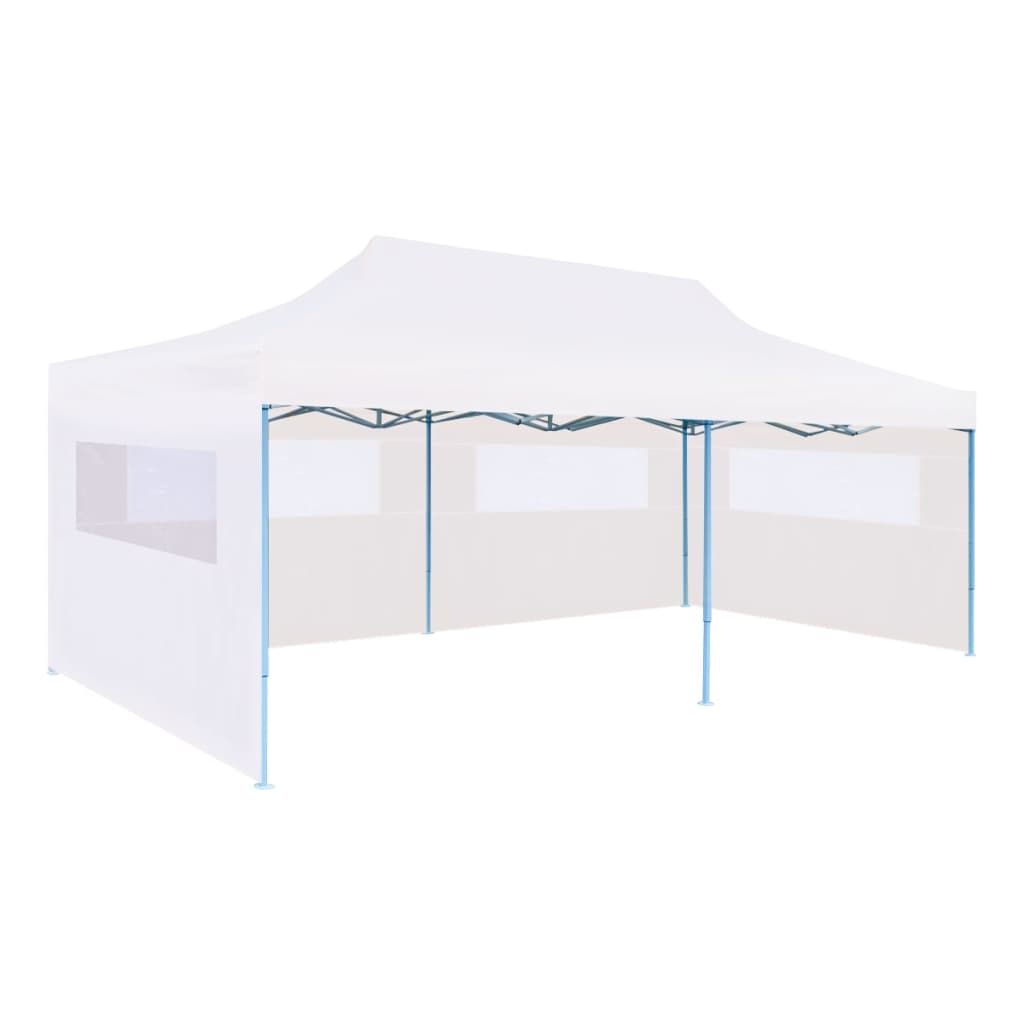 vidaXL Folding Pop-up Partytent with Sidewalls 3x6 m Steel White