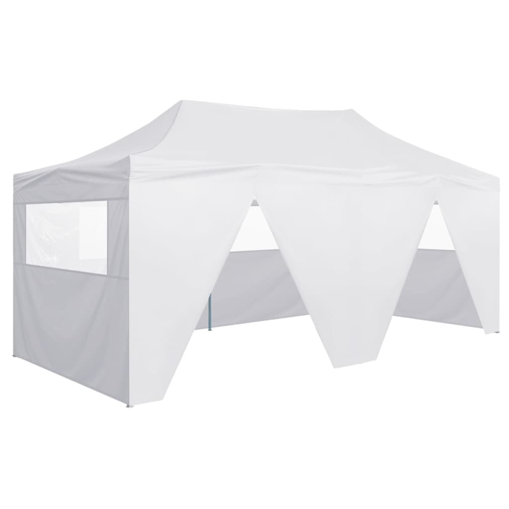 vidaXL Professional Folding Party Tent with 4 Sidewalls 3x6 m Steel White