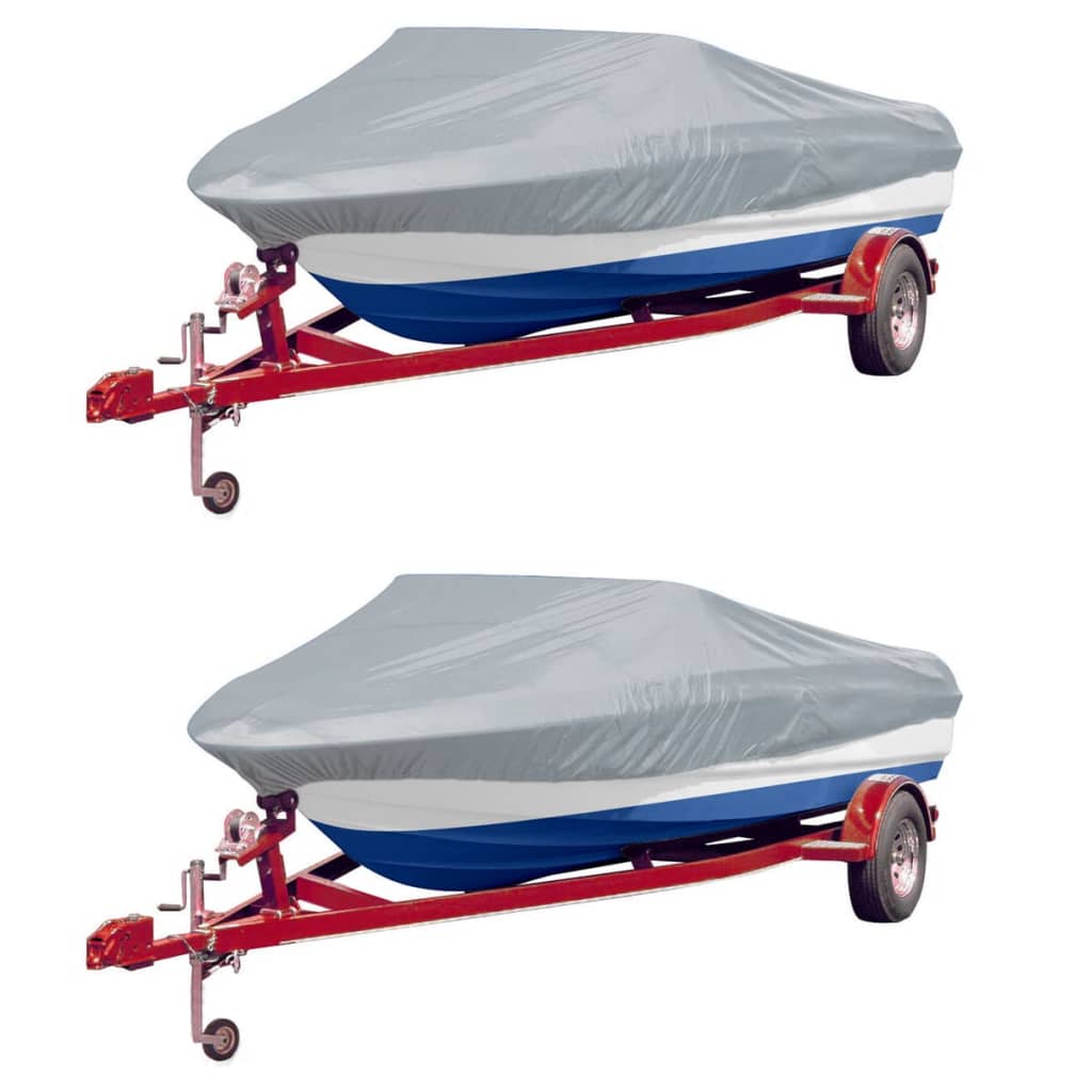 vidaXL Boat Covers 2 pcs Grey Length 427-488 cm Width 173 cm