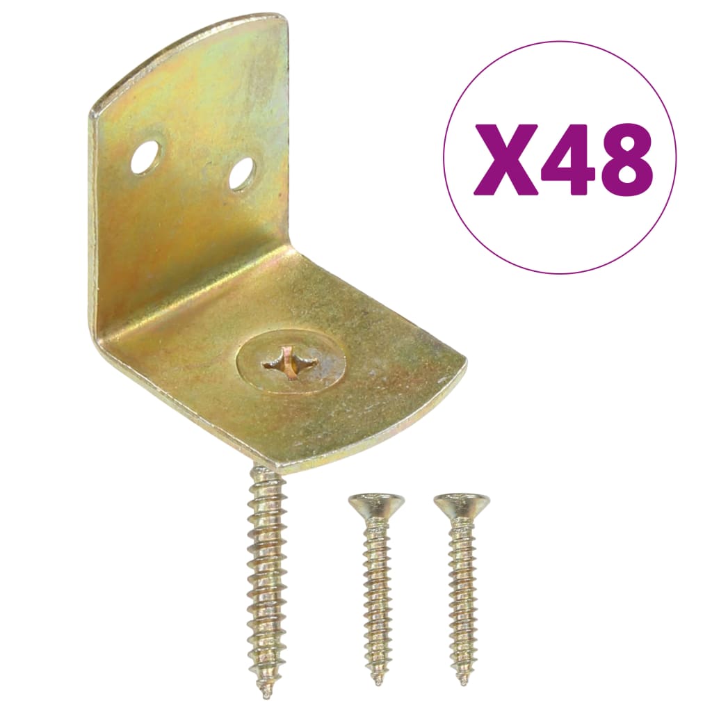 vidaXL Fence Panel Brackets 48 pcs L Shaped Galvanised Metal