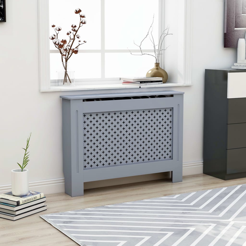vidaXL Radiator Cover Anthracite 112x19x81 cm MDF