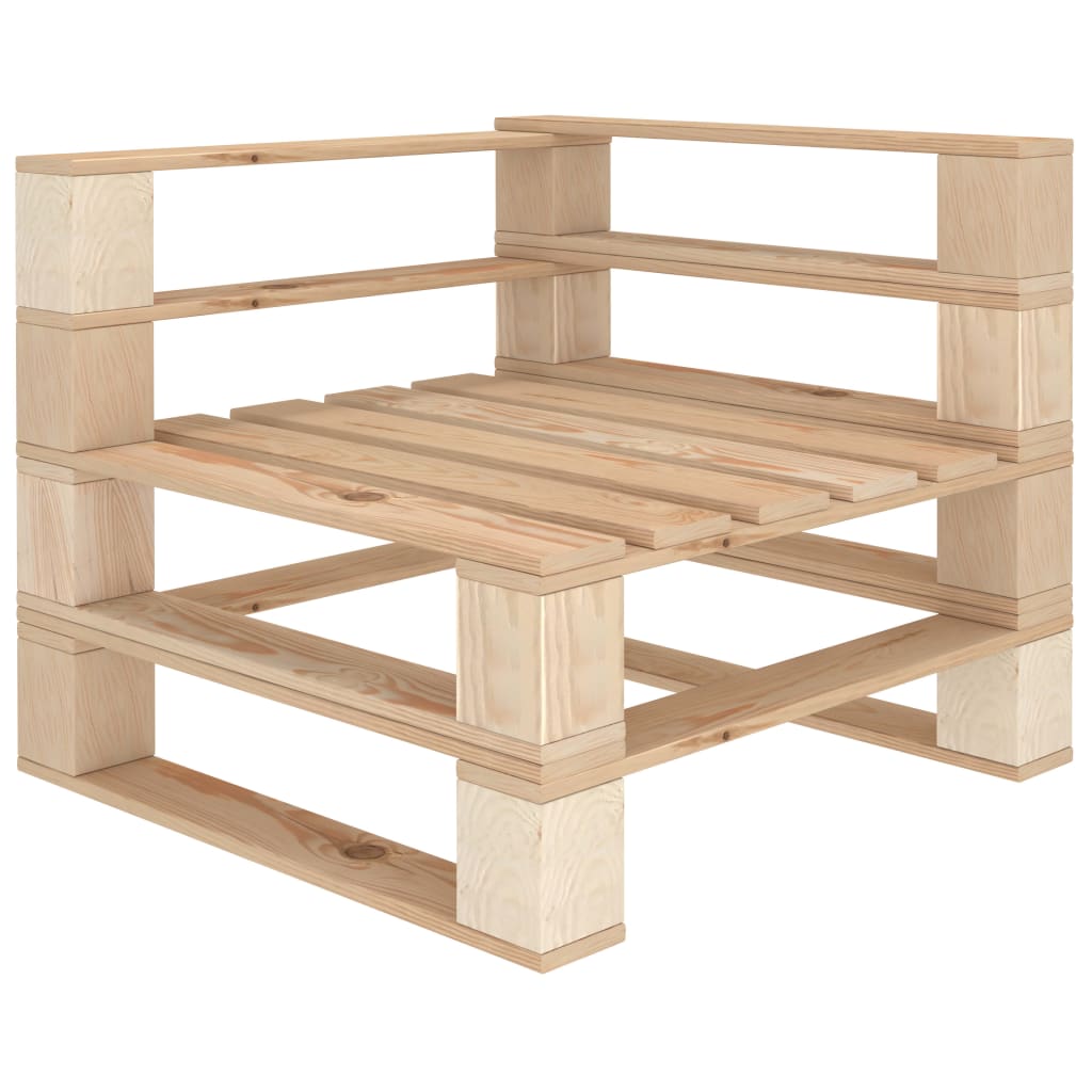 vidaXL Garden Pallet Corner Sofa Wood