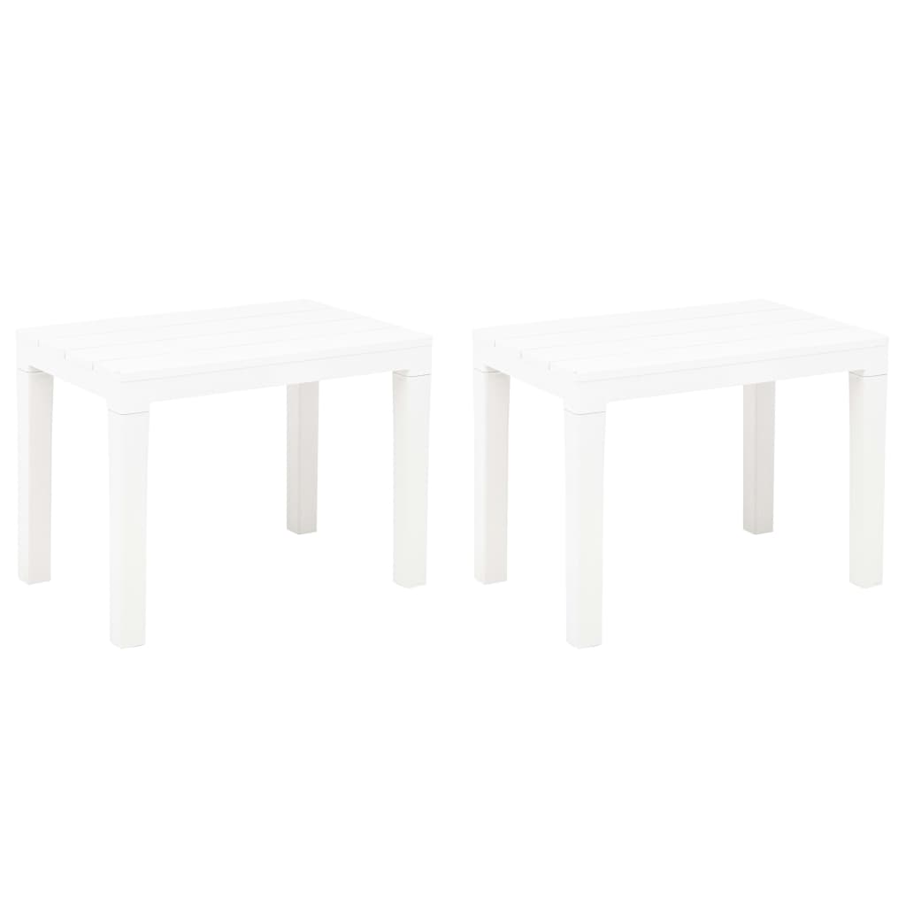 vidaXL Garden Benches 2 pcs White Plastic