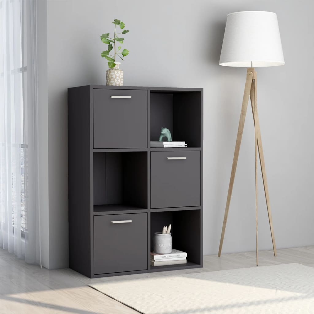 vidaXL Storage Cabinet Grey 60x29.5x90 cm Engineered Wood