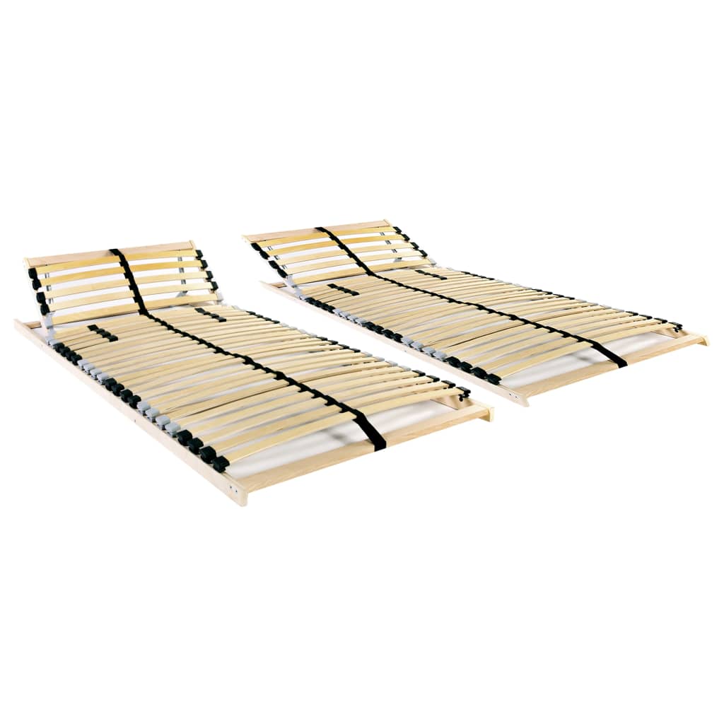 vidaXL Slatted Bed Bases 2 pcs with 28 Slats 7 Zones 70x200 cm