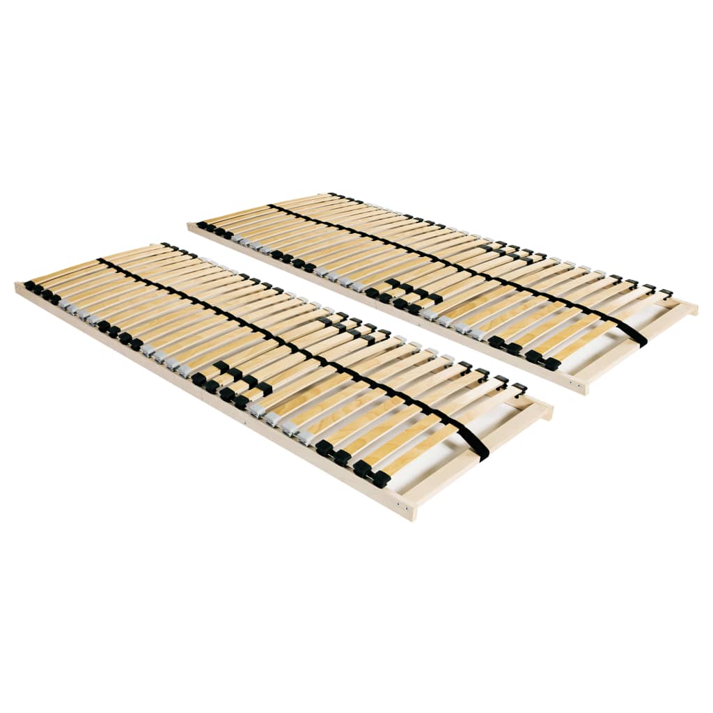 vidaXL Slatted Bed Bases 2 pcs with 28 Slats 7 Zones 80x200 cm