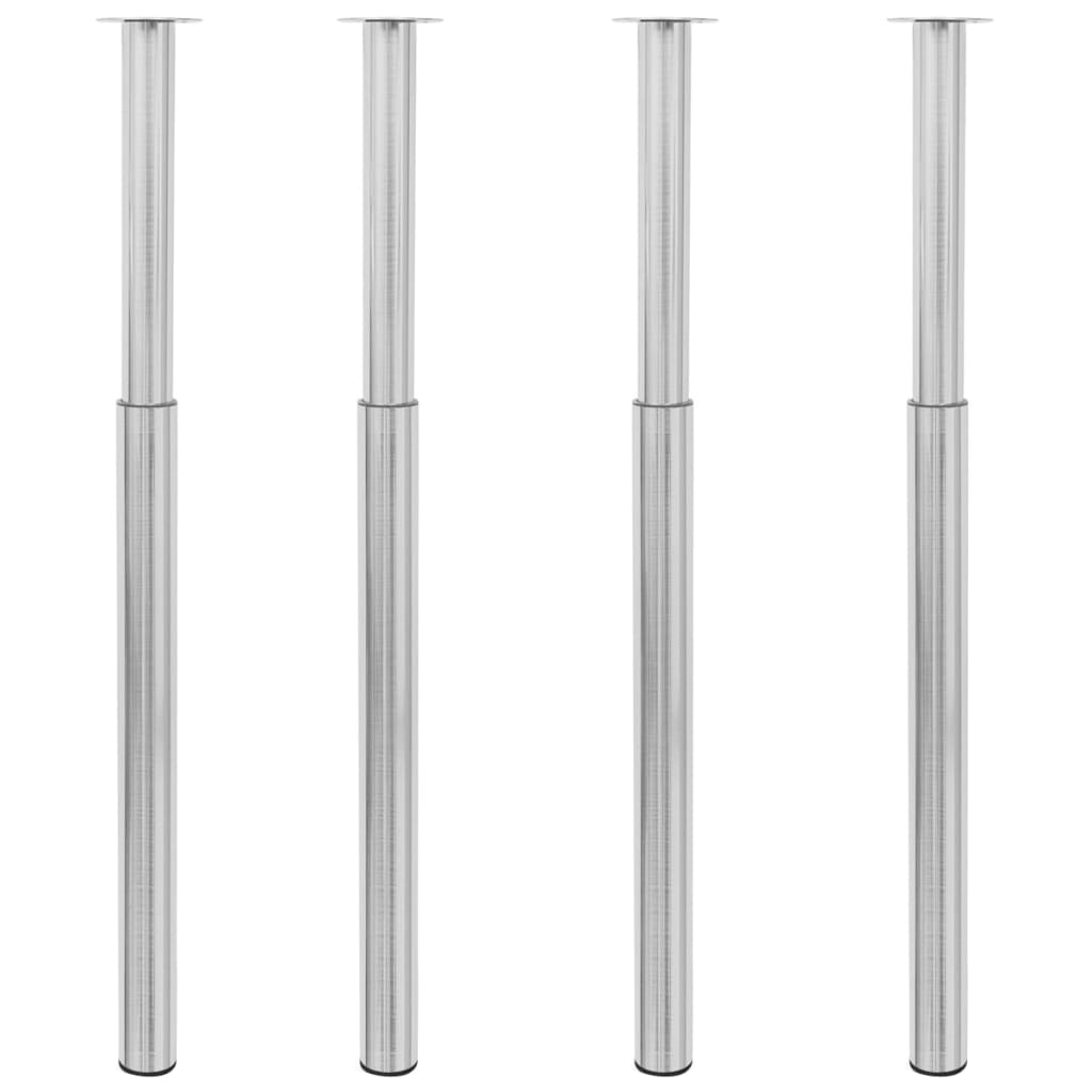 vidaXL Telescopic Table Legs 4 pcs Brushed Nickel 710 mm-1100 mm