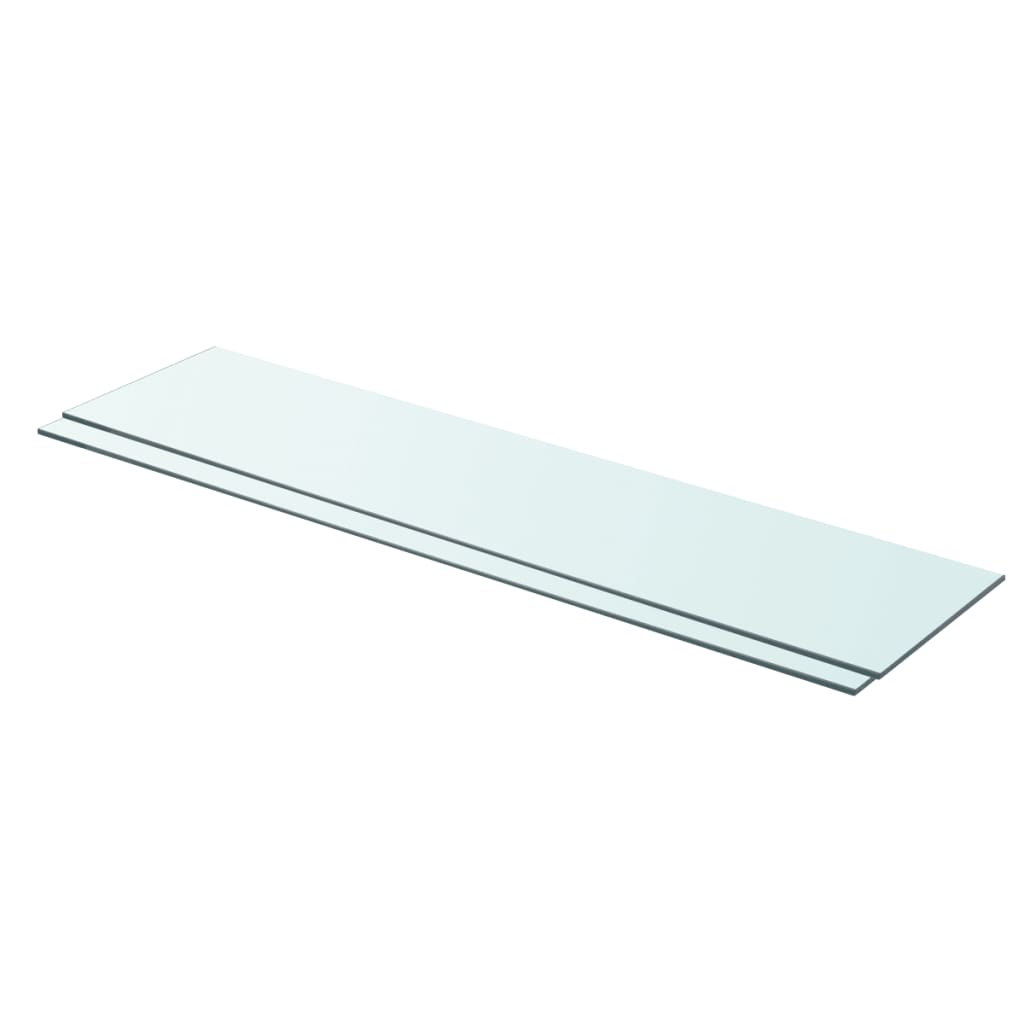vidaXL Shelves 2 pcs Panel Glass Clear 90x20 cm