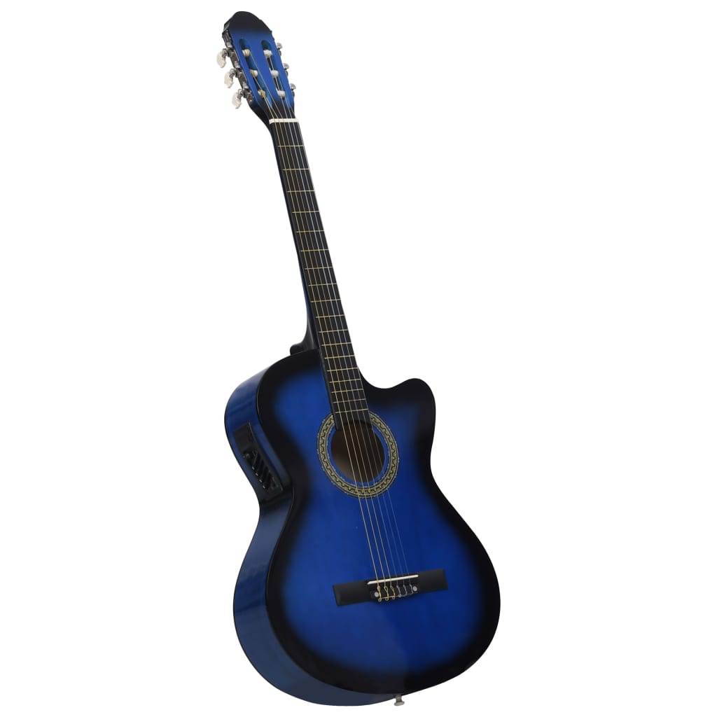 vidaXL Western Classical Cutaway Guitar with Equalizer 6 Strings Blue