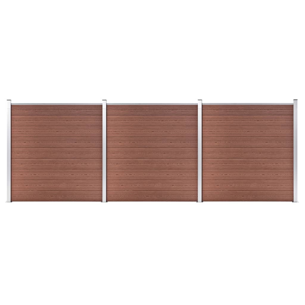 vidaXL Garden Fence WPC 526x186 cm Brown