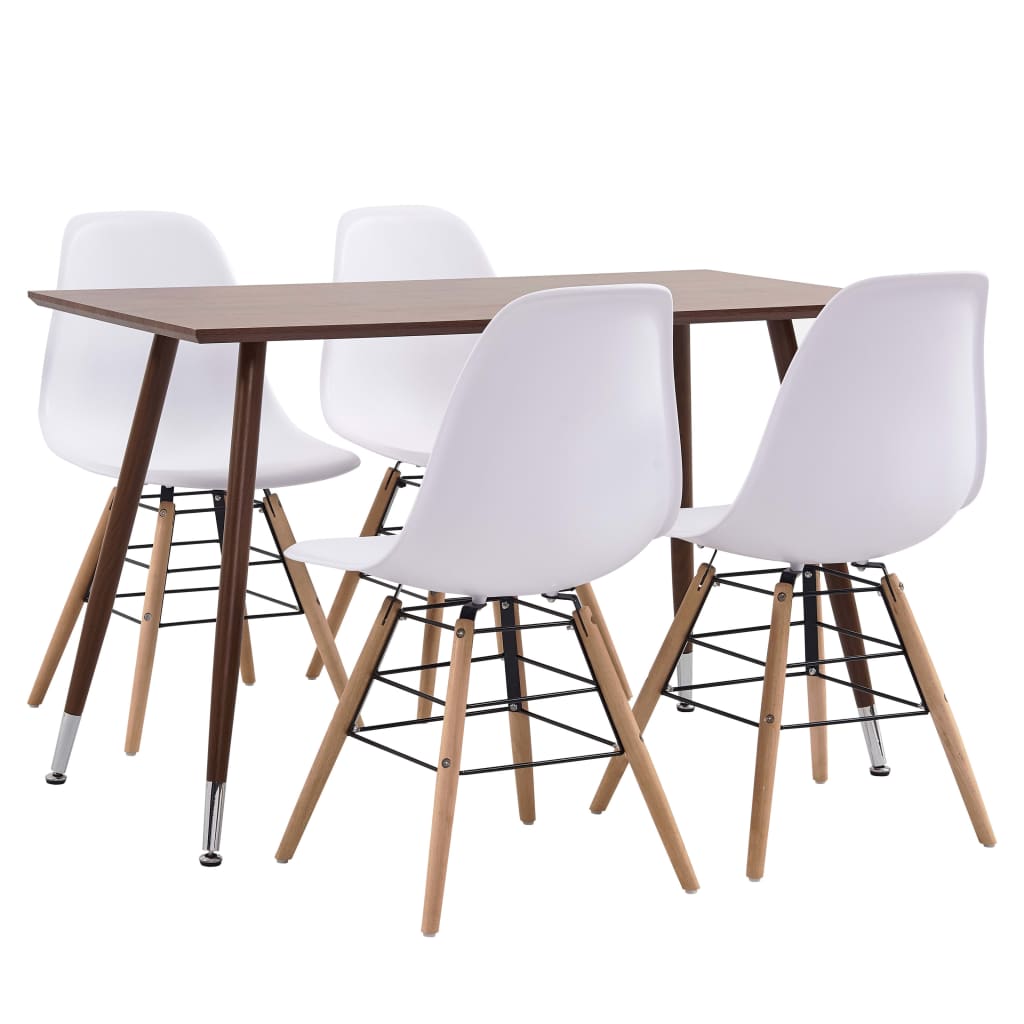 vidaXL 5 Piece Dining Set Plastic White