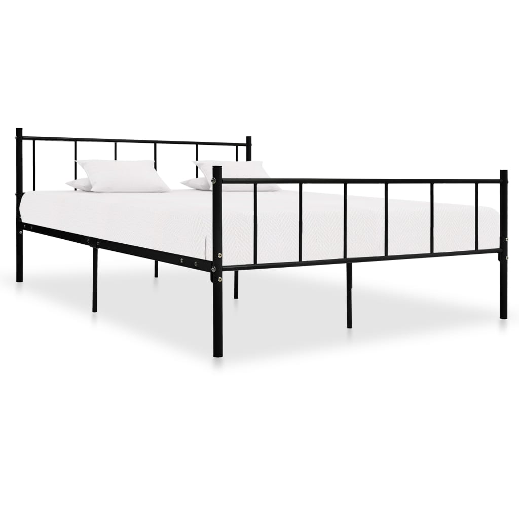 vidaXL Bed Frame Black Metal 180x200 cm 6FT Super King