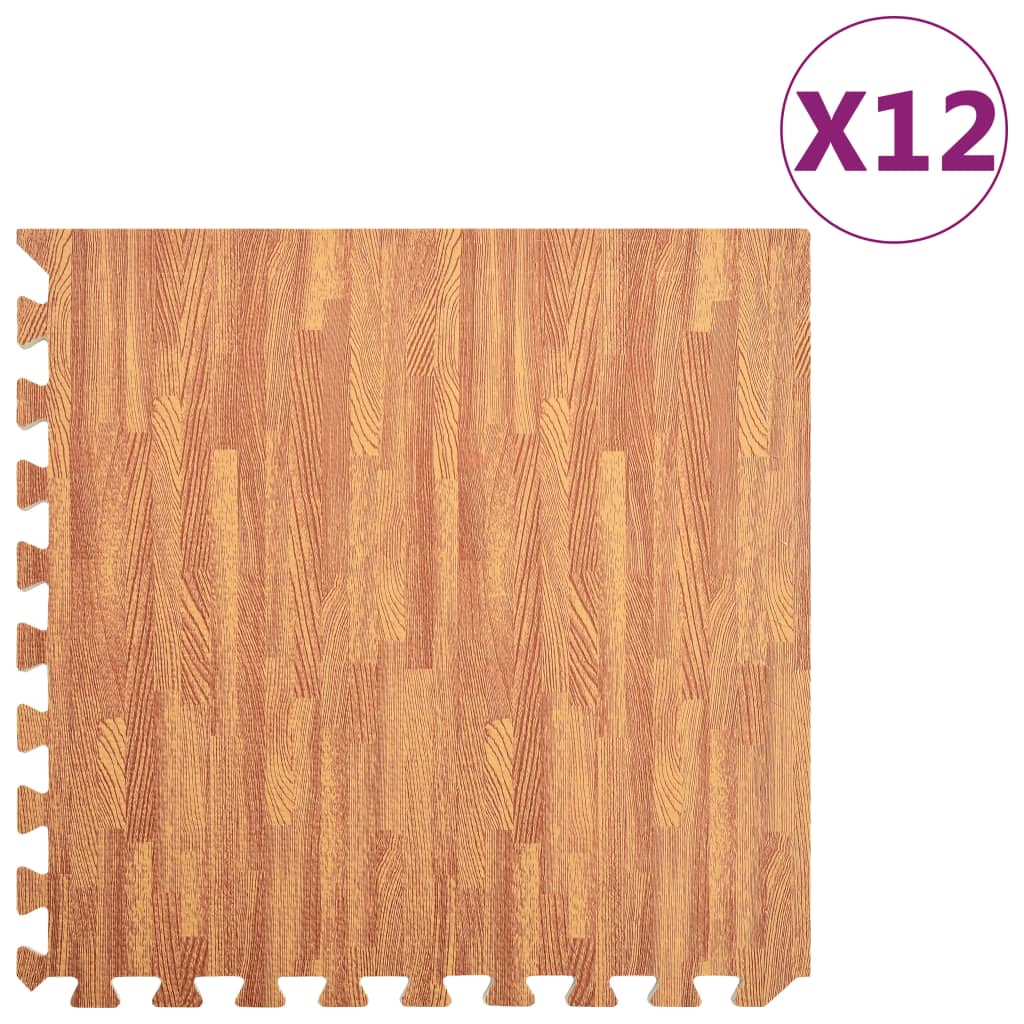 vidaXL Floor Mats 12 pcs Wood Grain 4.32 ‹_Á EVA Foam