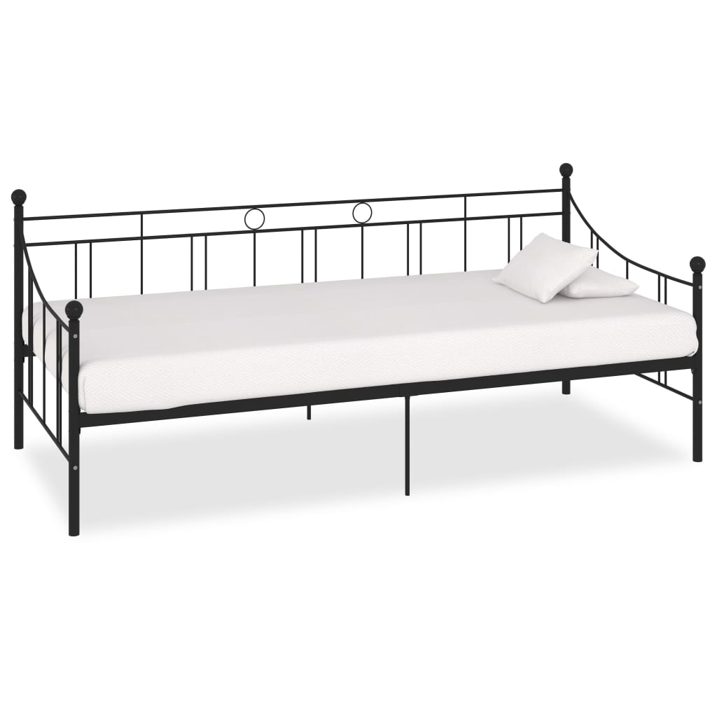 vidaXL Daybed Frame Black Metal 90x200 cm