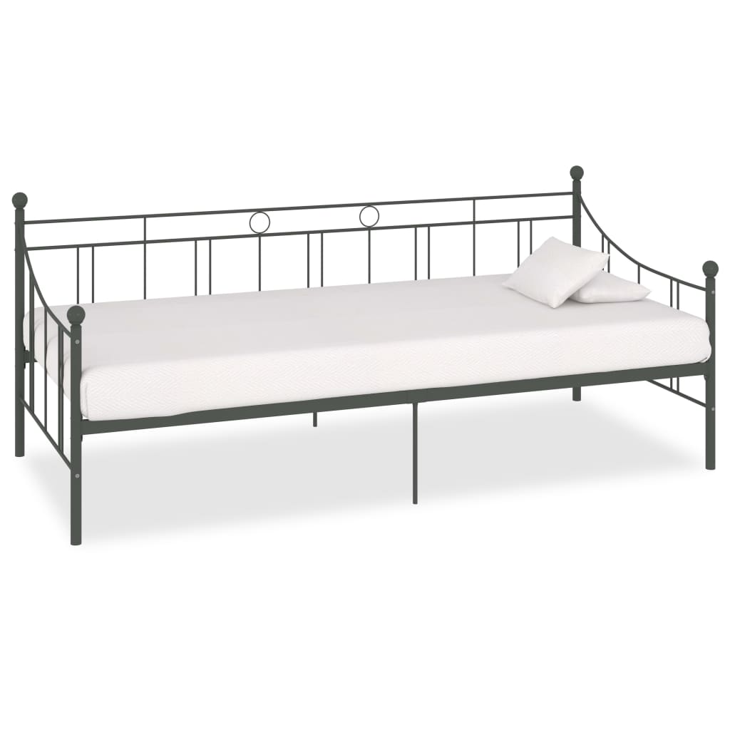 vidaXL Daybed Frame Grey Metal 90x200 cm