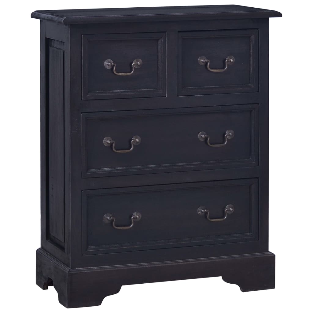 vidaXL Chest of Drawers Light Black Coffee Solid Mahogany Wood