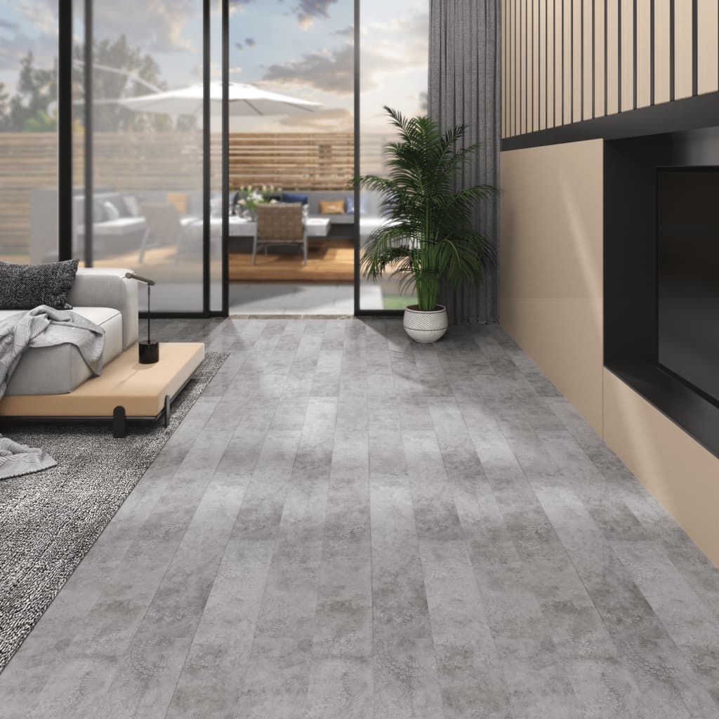 vidaXL PVC Flooring Planks 5.02 må_ 2 mm Self-adhesive Concrete Grey