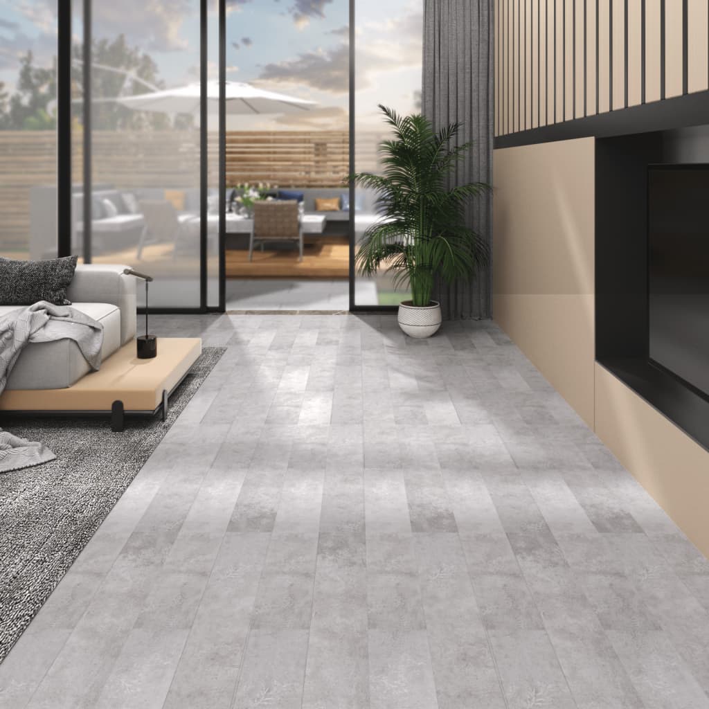 vidaXL Non Self-adhesive PVC Flooring Planks 5.26 må_ 2 mm Earth Grey