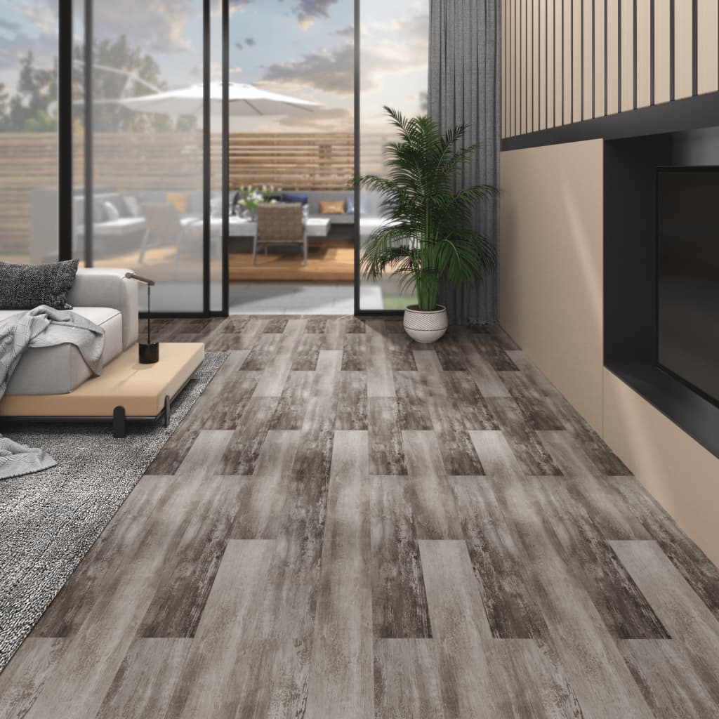 vidaXL Non Self-adhesive PVC Flooring Planks 5.26 må_ 2 mm Matt Wood Brown