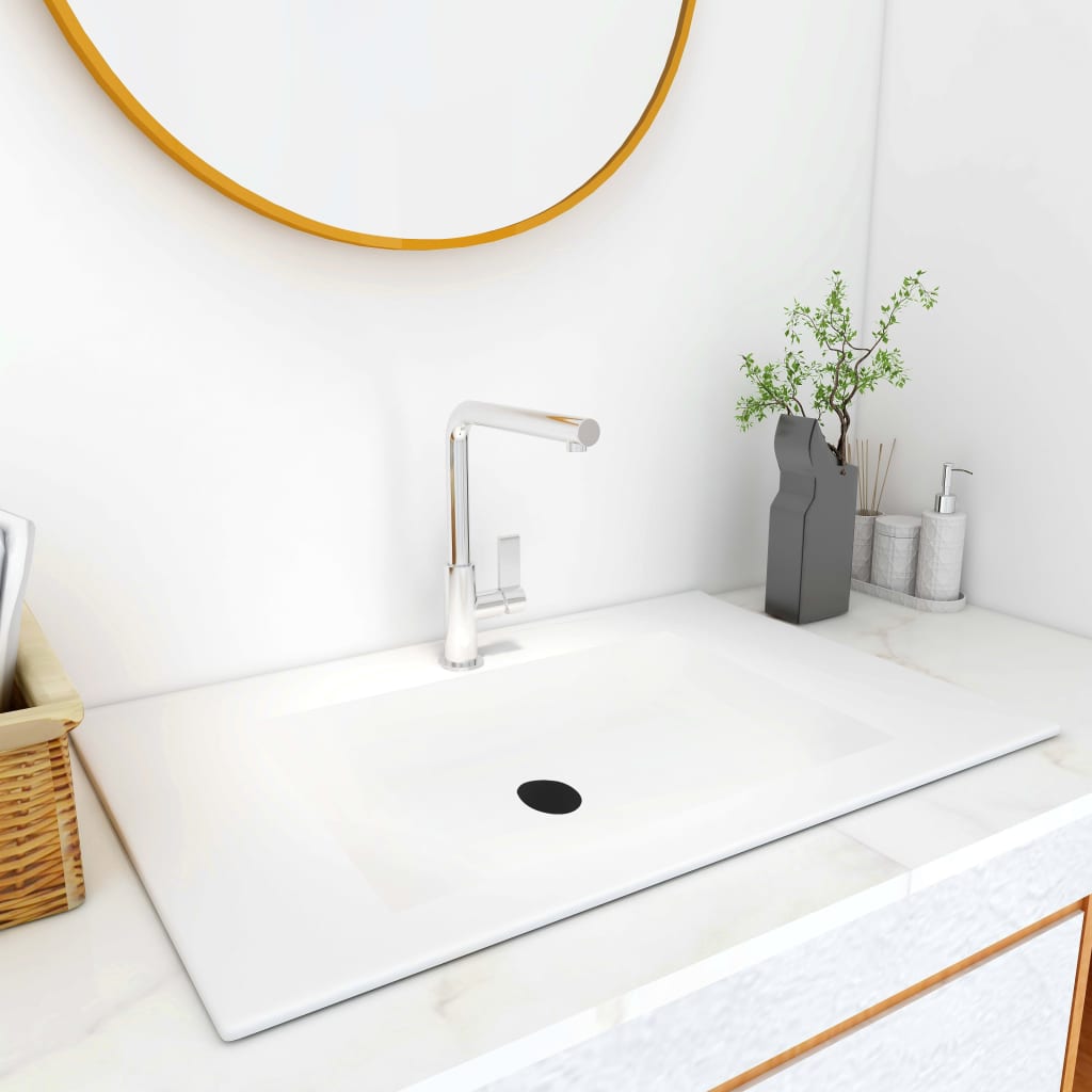 vidaXL Built-in Wash Basin 900x460x130 mm SMC White