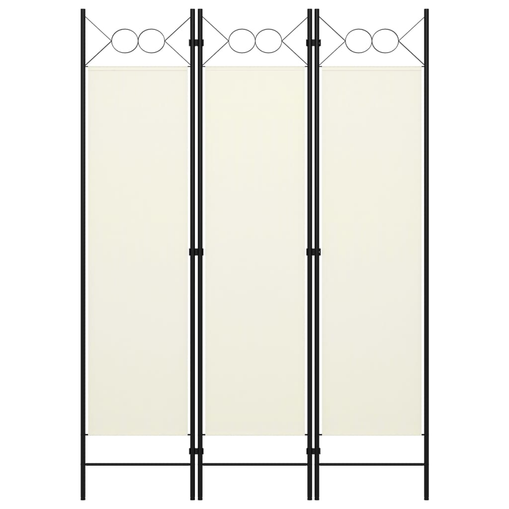 vidaXL 3-Panel Room Divider Cream White 120x180 cm