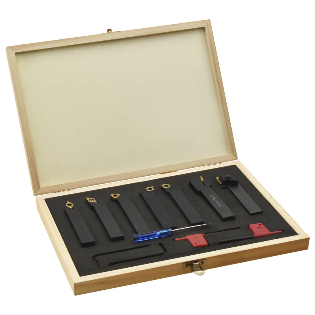 vidaXL 12 Pieces Indexable Turning Tool Set 16x16 mm 100 mm