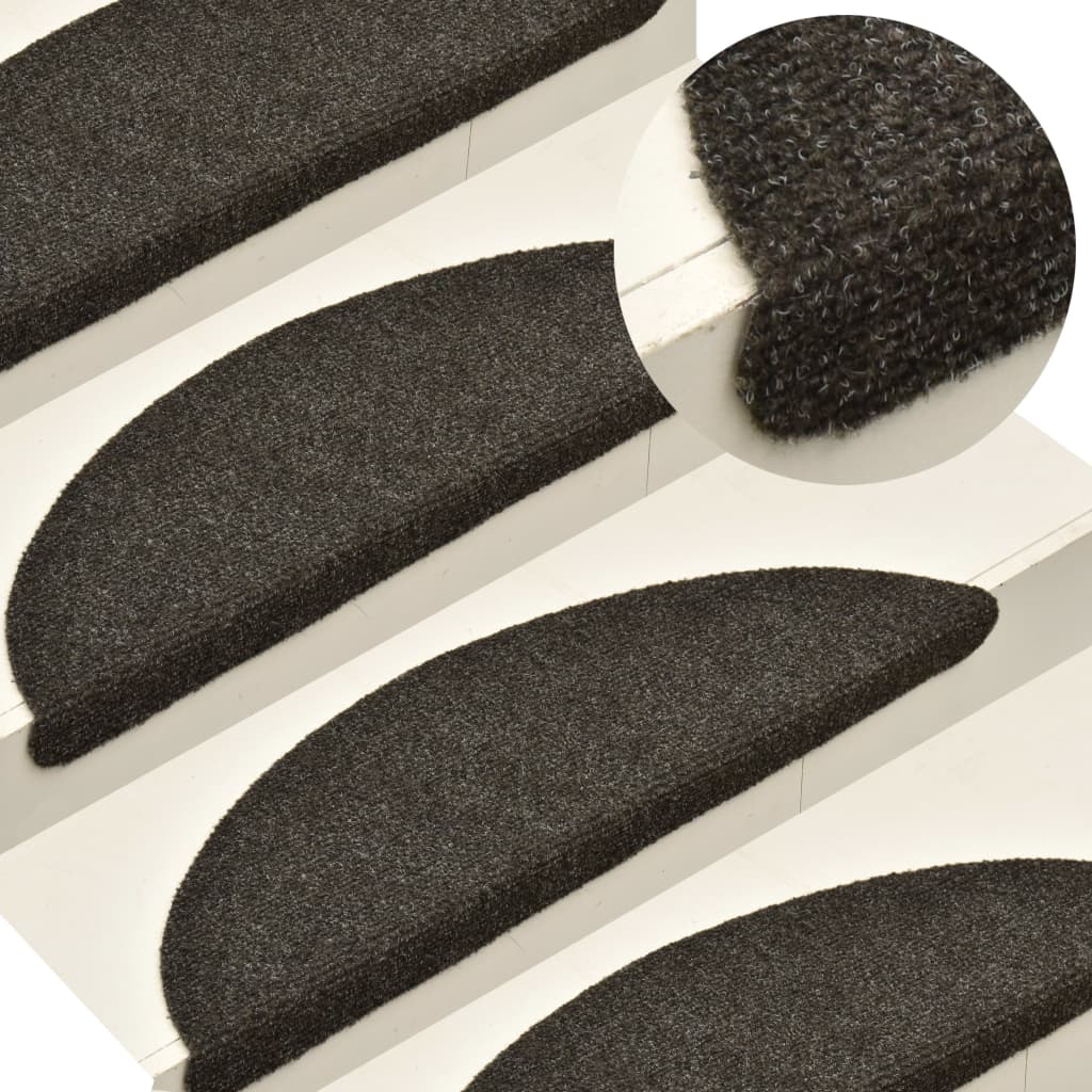 vidaXL Self-adhesive Stair Mats 15pcs Light Brown 56x17x3cm Needle Punch