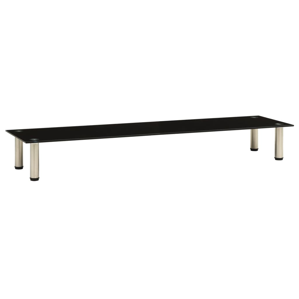 vidaXL TV Stand Black 140x35x17 cm Tempered Glass