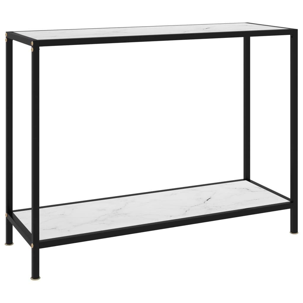 vidaXL Console Table White 100x35x75 cm Tempered Glass