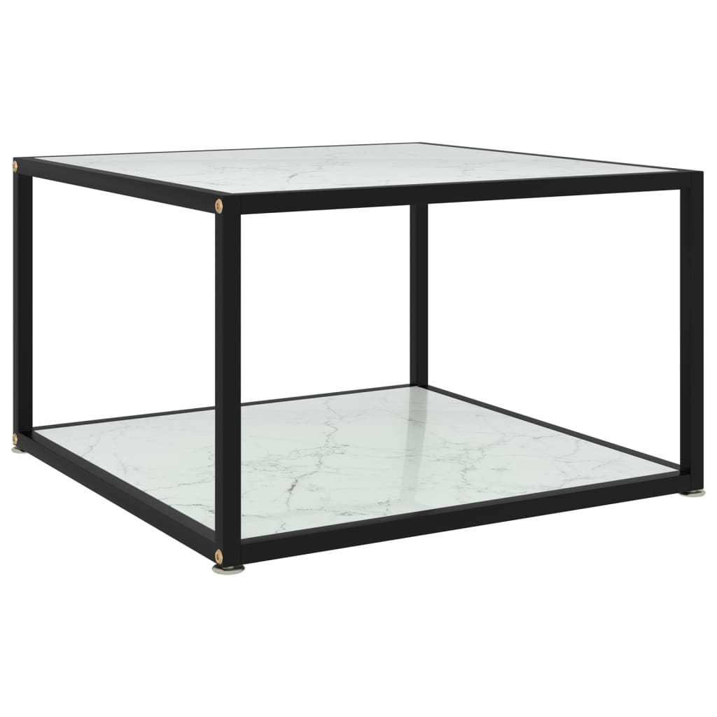 vidaXL Coffee Table White 60x60x35 cm Tempered Glass